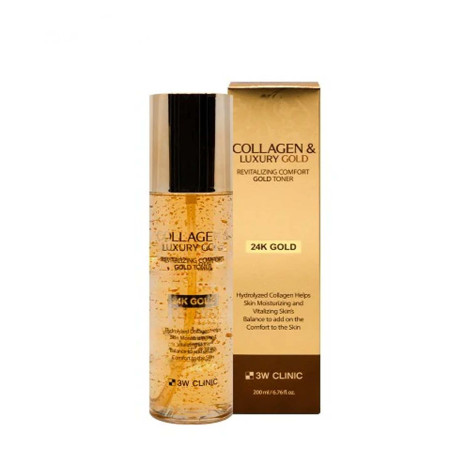 3W Clinic Collagen & Luxury Gold Revitalizing Comfort Gold Toner 200ml (Korea)