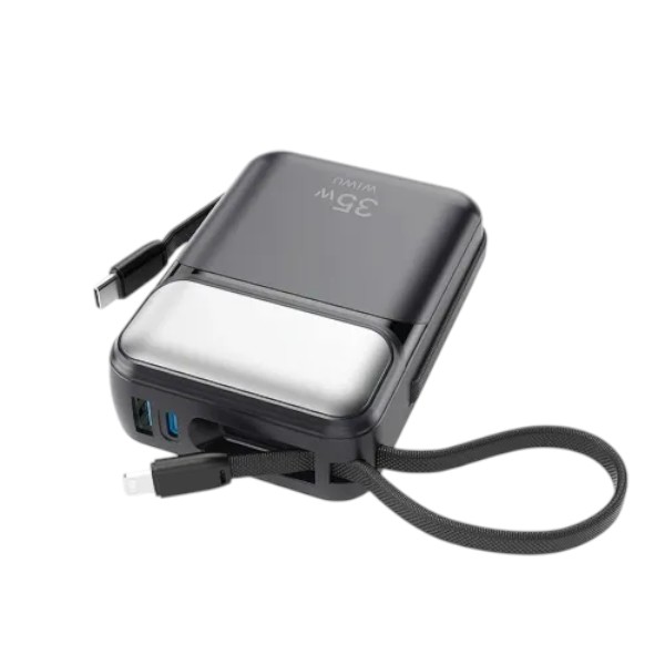 WiWU Galaxy Series Wi-P036 35W 20000mAh Power Bank with Built-in Lightning and USB-C Cable