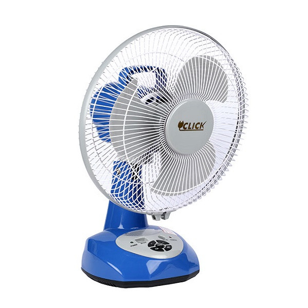 Click Rechargeable Table Fan 12'' Blue