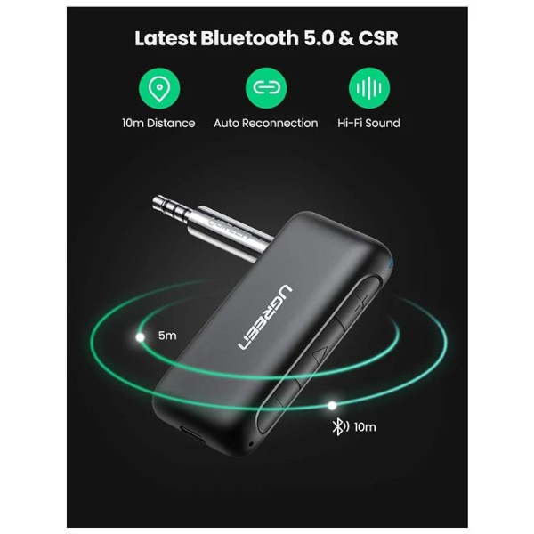 Ugreen CM276 3.5mm Bluetooth 5.0 Black Audio Adapter