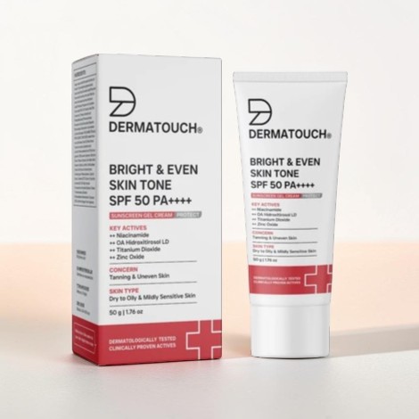 Dermatouch Bright & Even Skin Tone SPF 50 Pa++++ Sunscreen Gel Cream 50g (India)