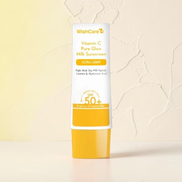 WishCare Vitamin C Pure Glow Milk Sunscreen SPF 50+ PA+++ 50g (India)