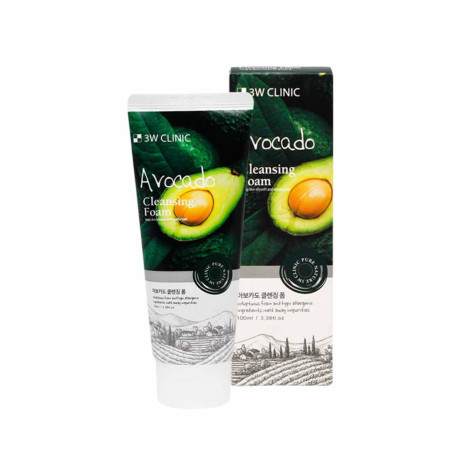 3W Clinic Avocado Cleansing Foam 100ml (Korea)