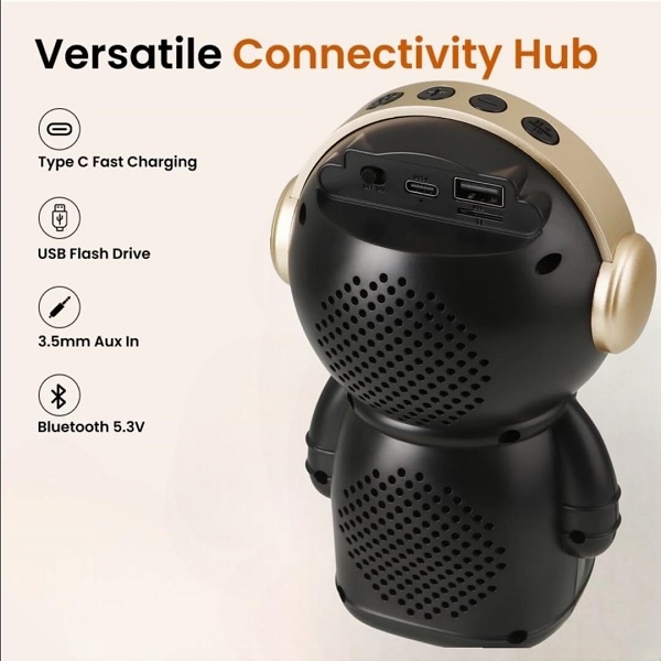 Wrader X808 Wireless Stereo Woofer Bass Cute Gift Astronaut Loud Portable Creative Active Bass Rgb Light Bluetooth Speaker