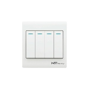 NT blu-ray Primo White 4 Gang 1/2 Way Switch