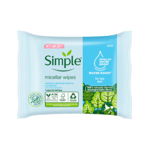 Simple Kind to Skin Micellar Water Boost Wipes 20pcs (UK)