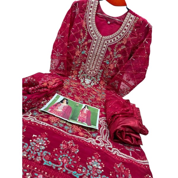 Pakistani Crepe Chiffon Georgette Three Piece