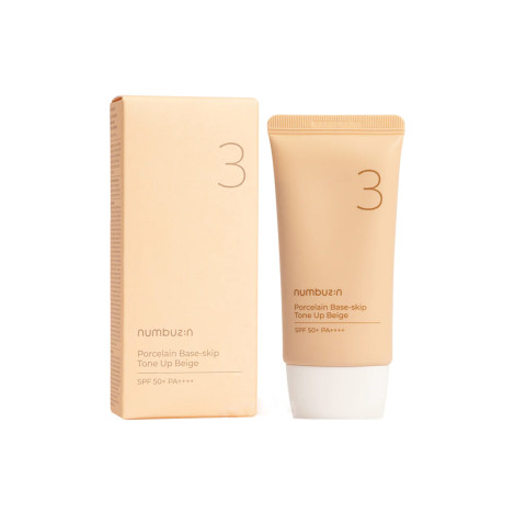 Numbuzin 3 Porcelain Base Skip Tone Up Beige Cream SPF 50+ PA++ 50ml (Korea)