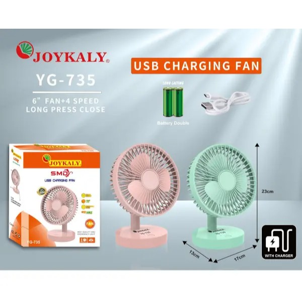 Joykaly YG-735 Rechargeable Portable Desk Fan