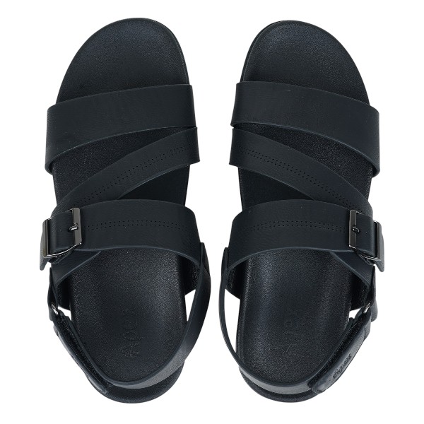Apex Black Synthetic Sandal For Men