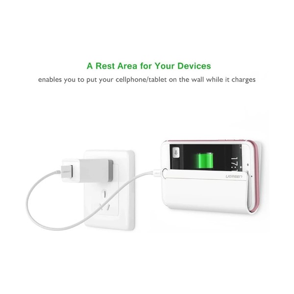 Ugreen LP108 (30394) White Wall Mount Phone Charging Holder