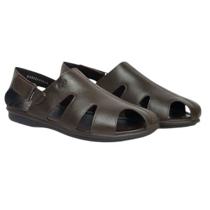 Apex Dark Brown Leather Sandal For Men