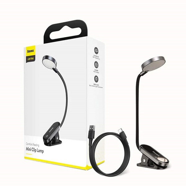 Baseus Rechargeable Mini Clip Lamp For Book Reading, Aquarium, Laptop Keybaord Light Portable And Useful (DGRAD-0G)