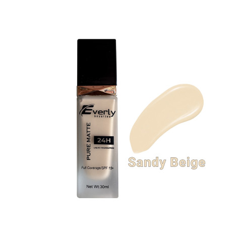 Everly Pure Matte Full Coverage Liquid Foundation 24H SPF15 - Sandy Beige (China)