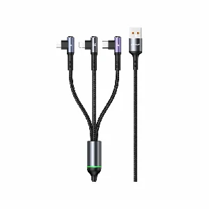 USAMS US-SJ561 U80 3-in-1 66W 1.2M Fast Charge Elbow Digital Data Cable