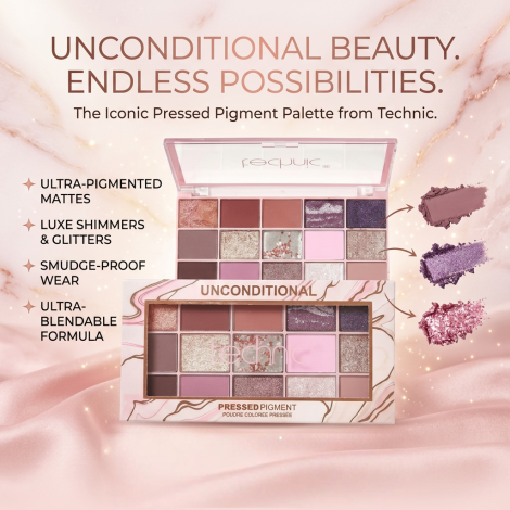 Technic Unconditional Pressed Pigment Eyeshadow Palette 30g (China)