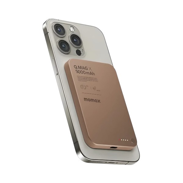 Momax Q.Mag X Magnetic Wireless Power Bank 5000mAh – Golden