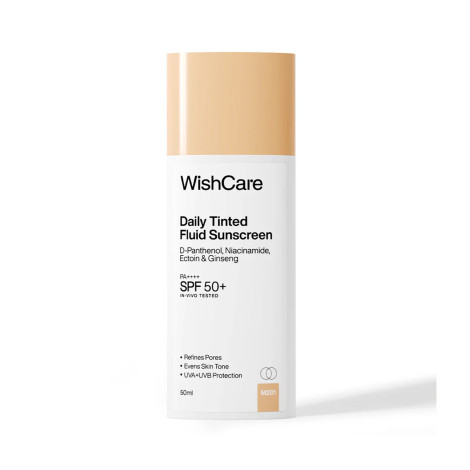 WishCare Daily Tinted Fluid Sunscreen PA++++ SPF 50+ 50ml - M201 (India)