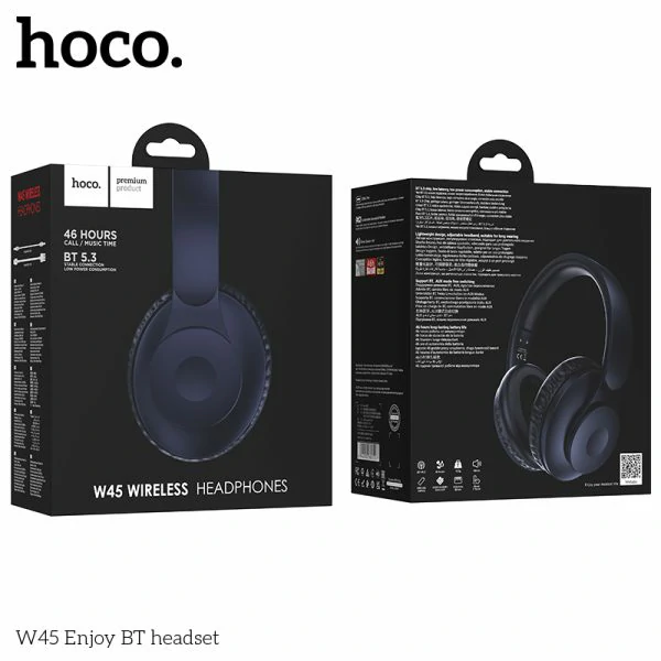 Hoco W45 Wireless Bluetooth Headphone – Black Color