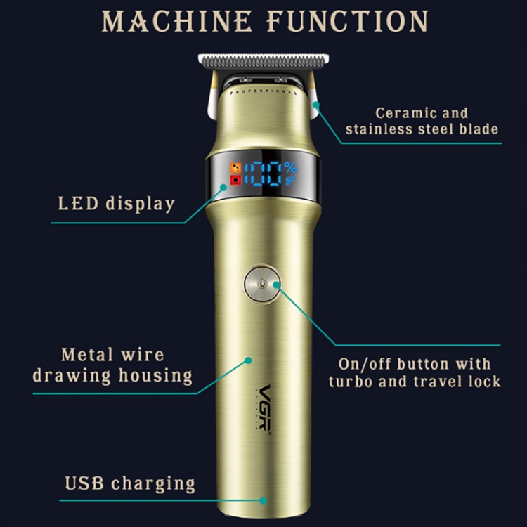 VGR V-991 Trimmer 5W USB Smart Digital Display