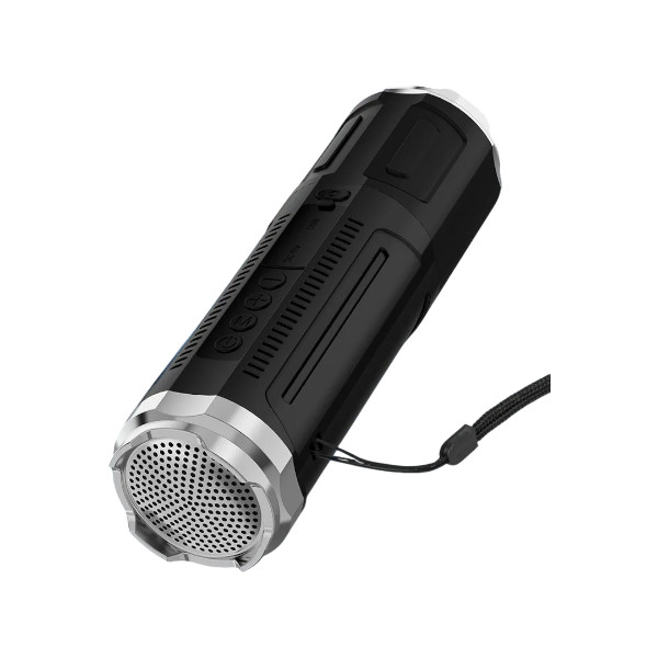 Portable Bluetooth Speaker With Zoomable Flashlight - 4 Dimming Modes FM Radio Long Lasting Life