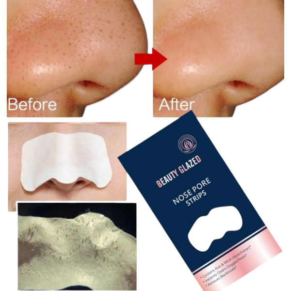 5 Pics Set of Beauty Glazed Nose Pore Strips Blackhead Remover
