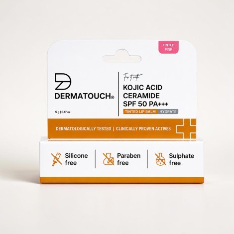 Dermatouch Kojic Acid Ceramide Spf 50 Pa+++ Tinted Lip Balm 5g - Tinted Pink (India)