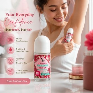 YC Red Velvet Whitening Anti Perspirant Roll On 45ml (Thailand)