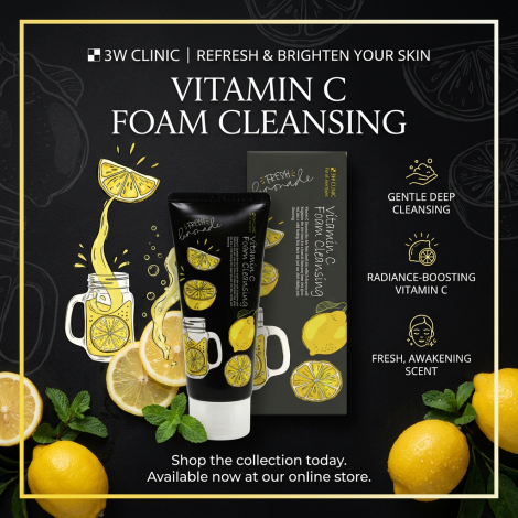 3W Clinic Vitamin C Foam Cleansing 100ml (Korea)