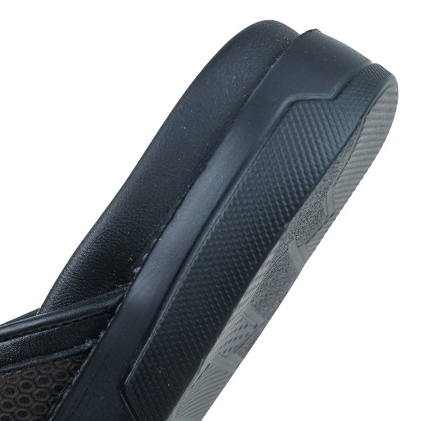 Apex Black Leather Sandal For Men