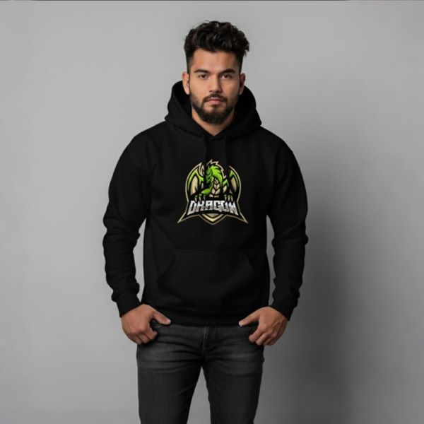 Men's premium printed hoodie (Black)