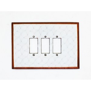 3 Hole Fiber Switch Board White