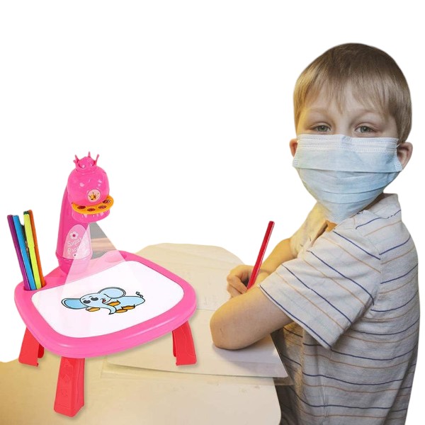 Little Hands Drawing Projector Table for Kids, Trace and Draw Projector Toy with Light