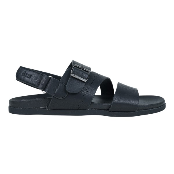 Apex Black Synthetic Sandal For Men