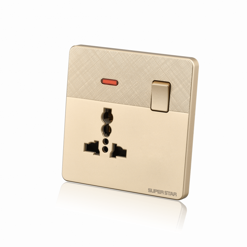 Super Star Gold Ray 3 Pin Multi Functional Socket With Switch