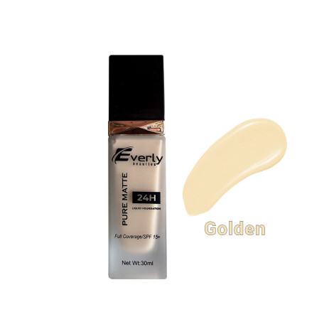 Everly Pure Matte Full Coverage Liquid Foundation 24H SPF15 - Golden (China)