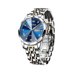 Butter Fly Lock OLEVS 9931G New Exclusive Design Quartz Watch for Men (Blue)