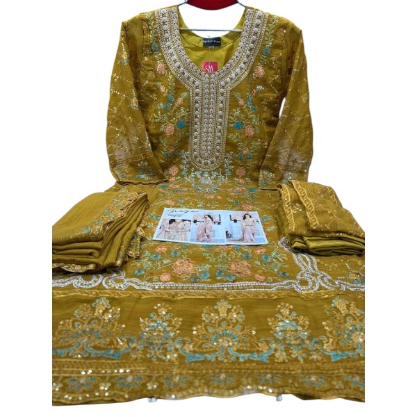 Pakistani Crepe Chiffon Georgette Three Piece