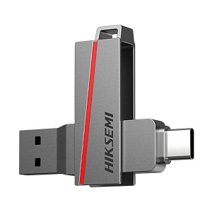 Hiksemi Dual Slim HS-USB-E307C 64GB USB 3.2 & Type-C Grey Pen Drive