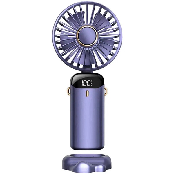 Portable Personal Fan – 5000mAh Rechargeable Battery, 5 Speed Settings with LED Display, 90° Adjustable