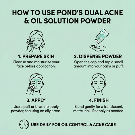 Pond's Dual Acne & Oil Solution Ultra Matte Facial Powder 50g (Thailand)