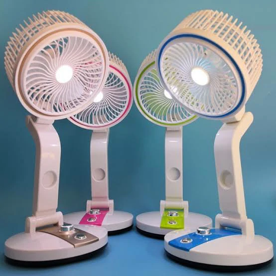 JOYKALY YG-731 Rechargeable Folding Table Fan with Led Light - Double battery