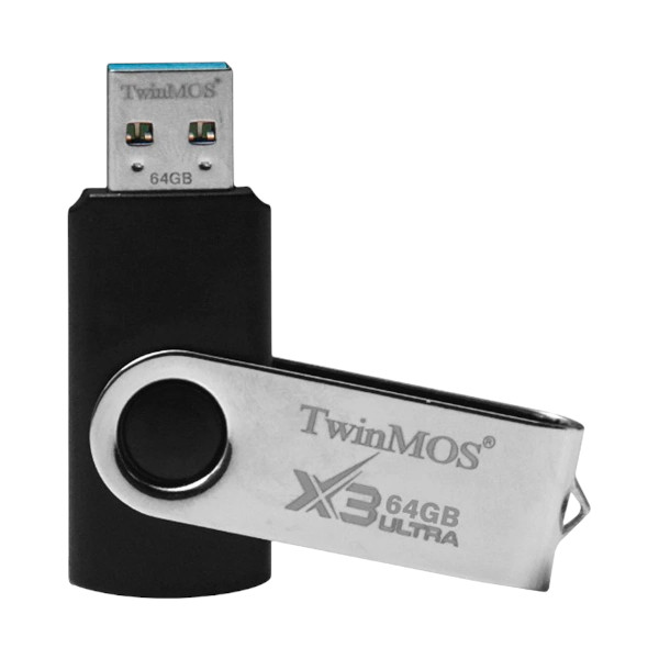 Twinmos X3 Ultra 64GB USB 3.2 Black-Silver Pen Drive