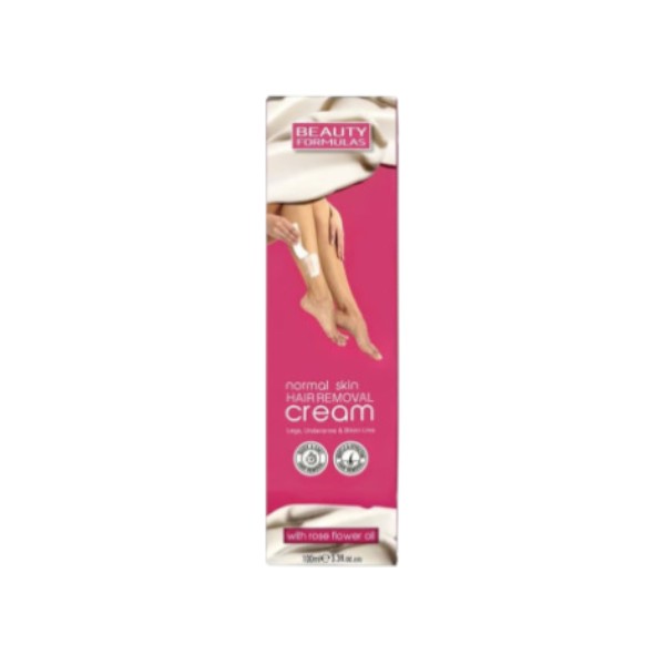 Beauty Formulas Normal Skin Hair Removal Cream With Rose Flower Oil 100ml (China)