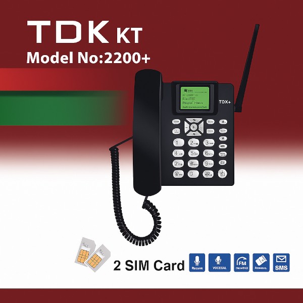 TDK KT2200+ GSM Dual SIM Corded Home Telephone