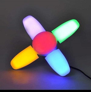 Foldable Led Fan 4 Blade Light , 5 Color Light