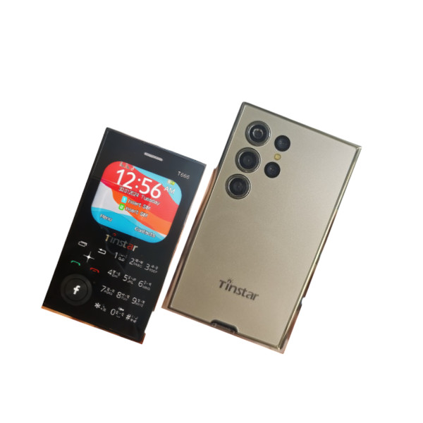 Tinstar T666 Dual sim supported Card phone Golden color