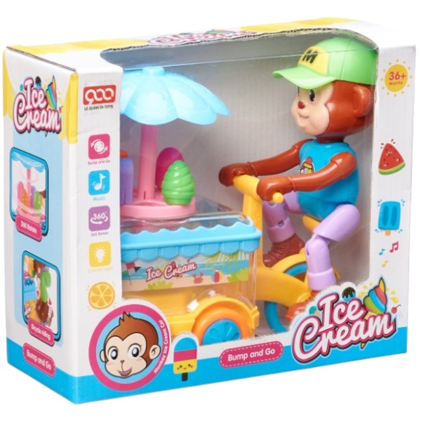 Bump And Go Monkey Ice Cream Toy for Kids