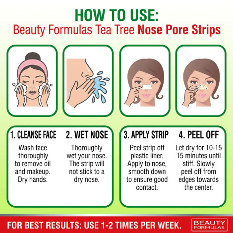 Beauty Formulas Tea Tree Nose Pore Strips 6s (China)