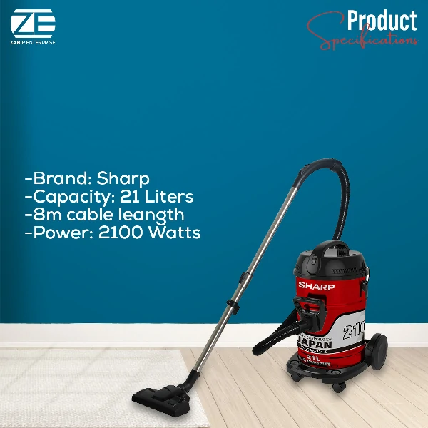 SHARP Drum Type Bagless Vacuum Cleaner with Blower, EC-CA2121 (2100W, 21L)